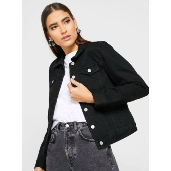 banana republic black denim jacket